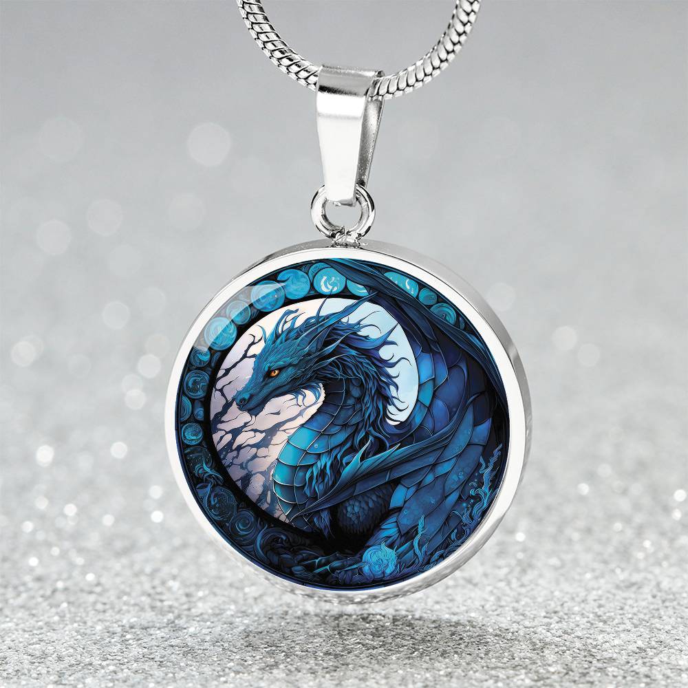 Year of The Dragon Necklace - Silver Stainless Steel Charm Pendant
