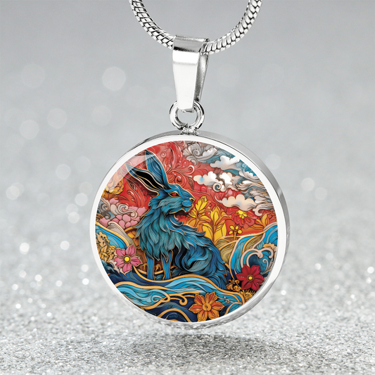 Year of the Rabbit Necklace - Silver Stainless Steel Charm Pendant