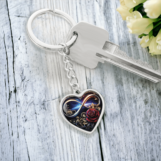 Infinity Rose Keychain