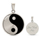 Engraved Silver Pendant Yin Yang Necklace