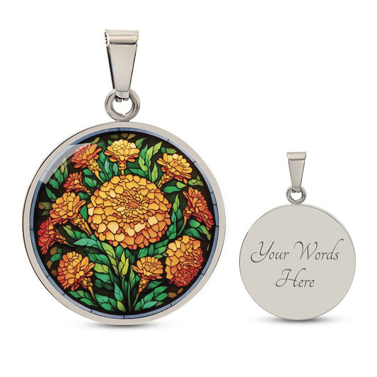 Engraved Marigold Necklace