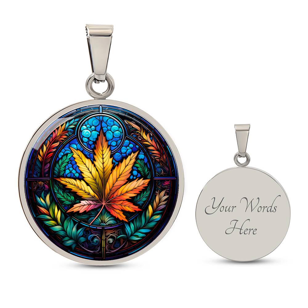 Weed Accessories Marijuana Necklace Engraved Pendant