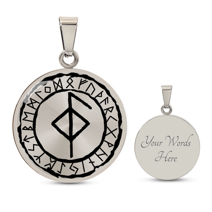 Health Rune Necklace - Viking Runestone Charm Pendant
