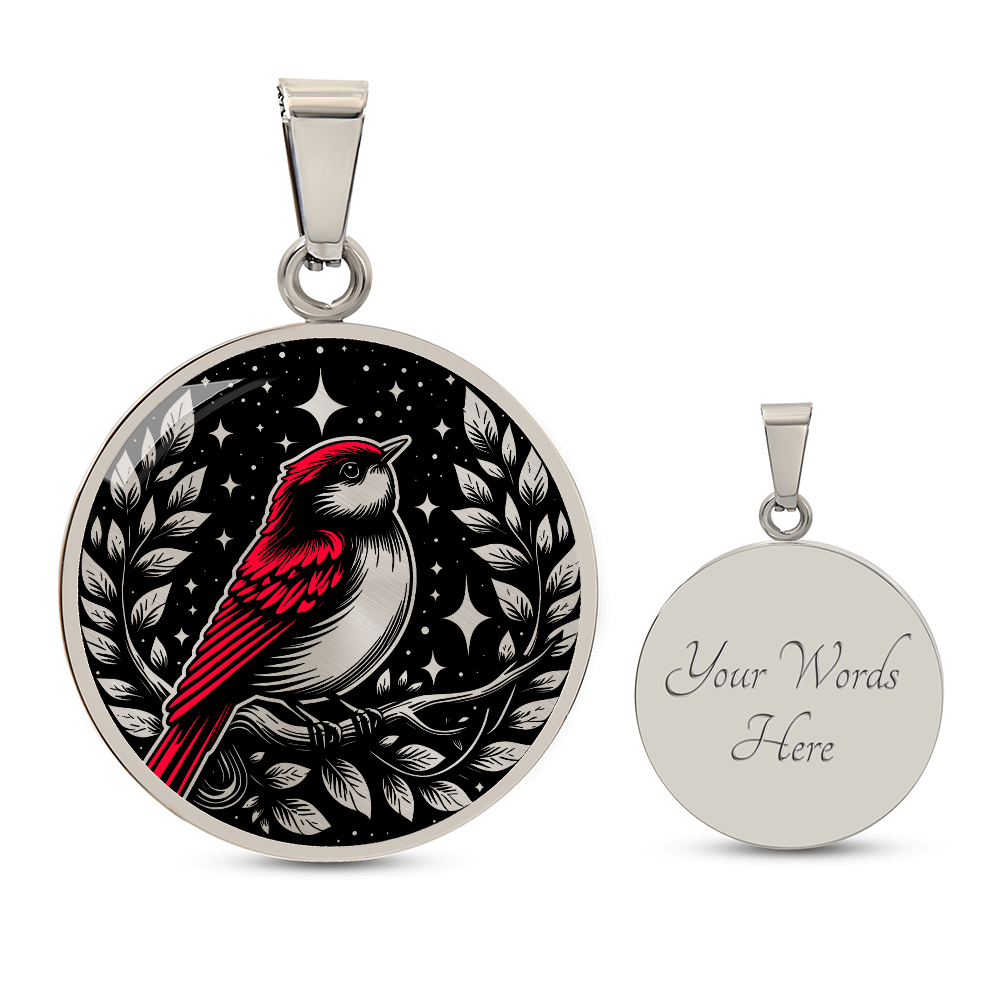 Red Bird Necklace - Wildlife Pendant Jewelry