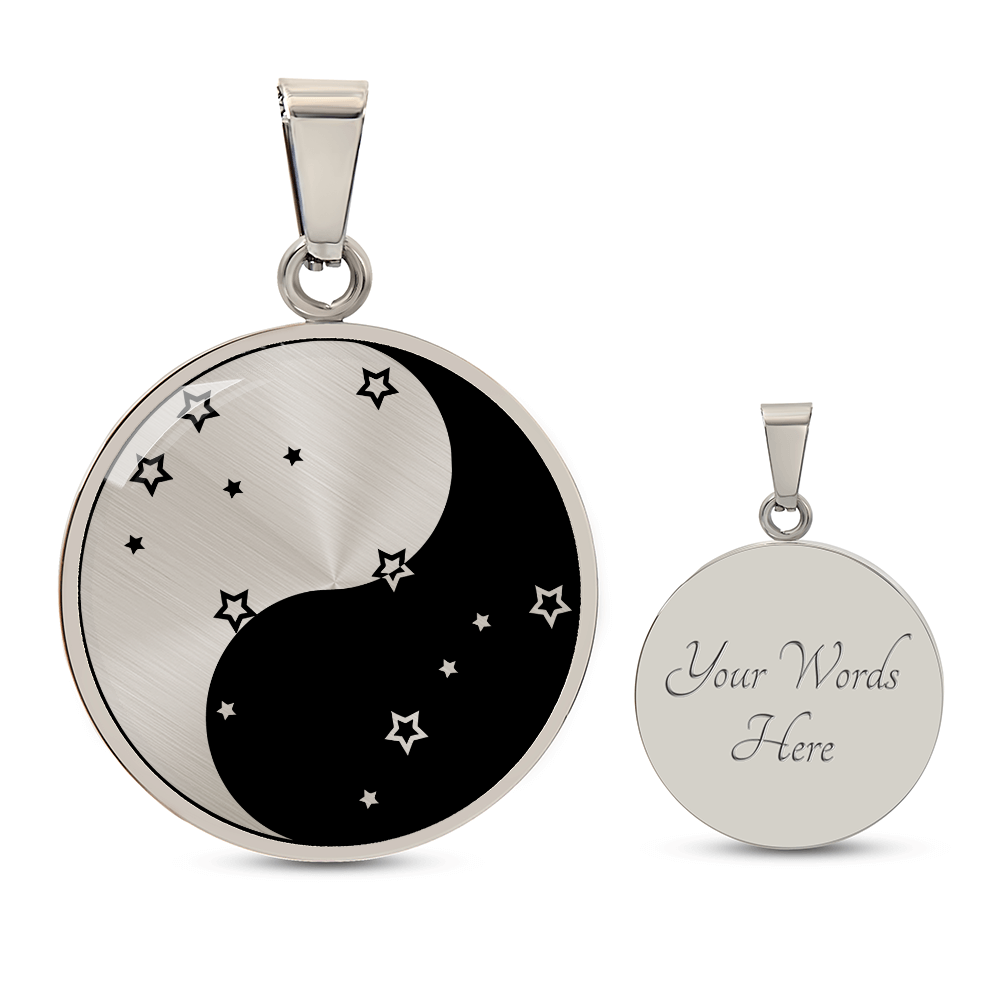 Gemini Yin Yang Pendant Necklace - Zodiac Constellation Jewelry