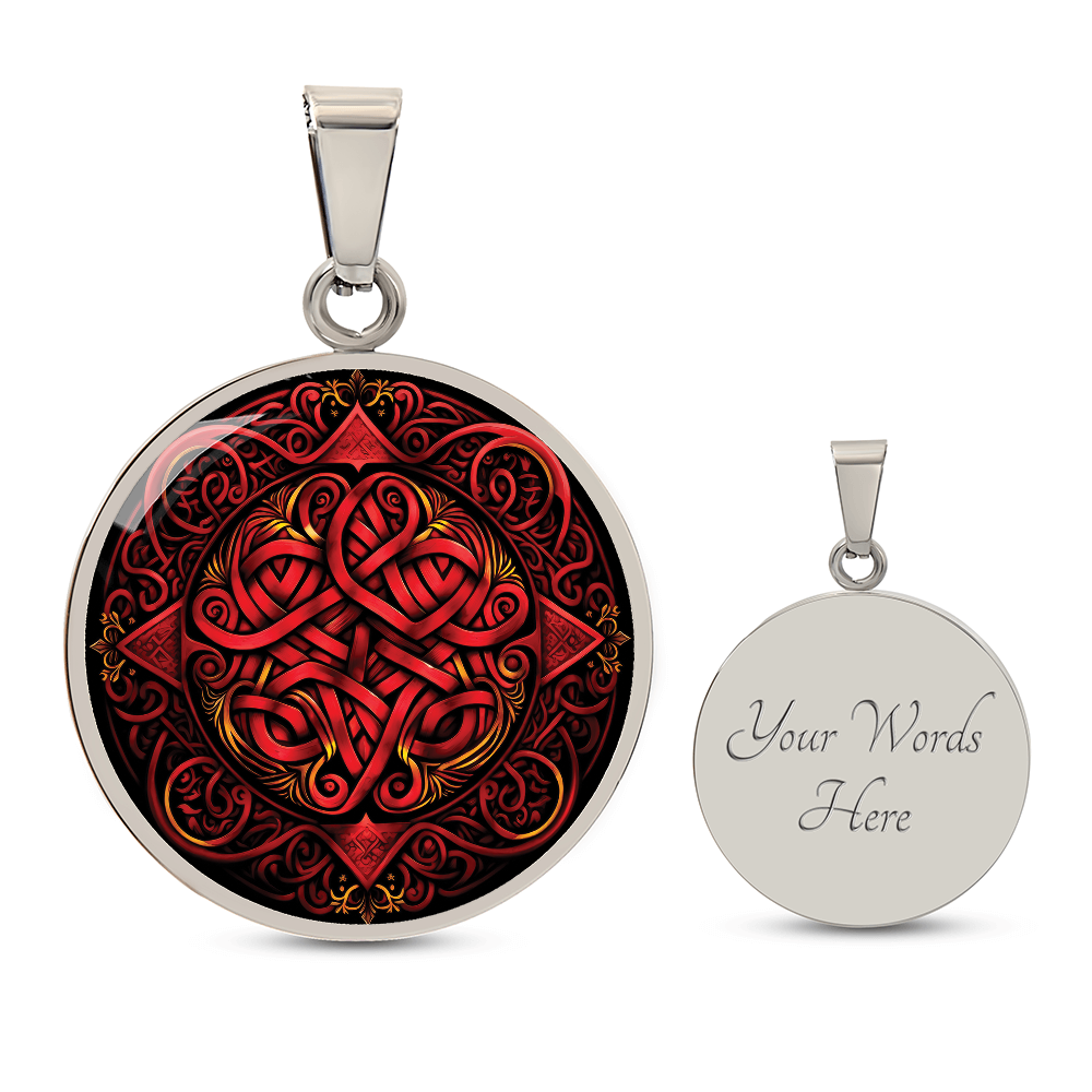 Red Celtic Knot Necklace - Romantic Pendant Jewelry