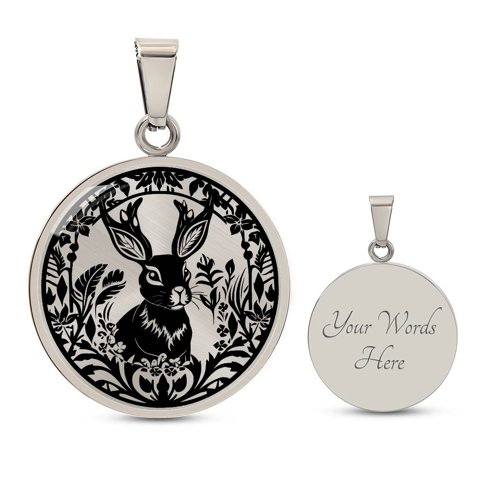 Engraved Jackalope Necklace