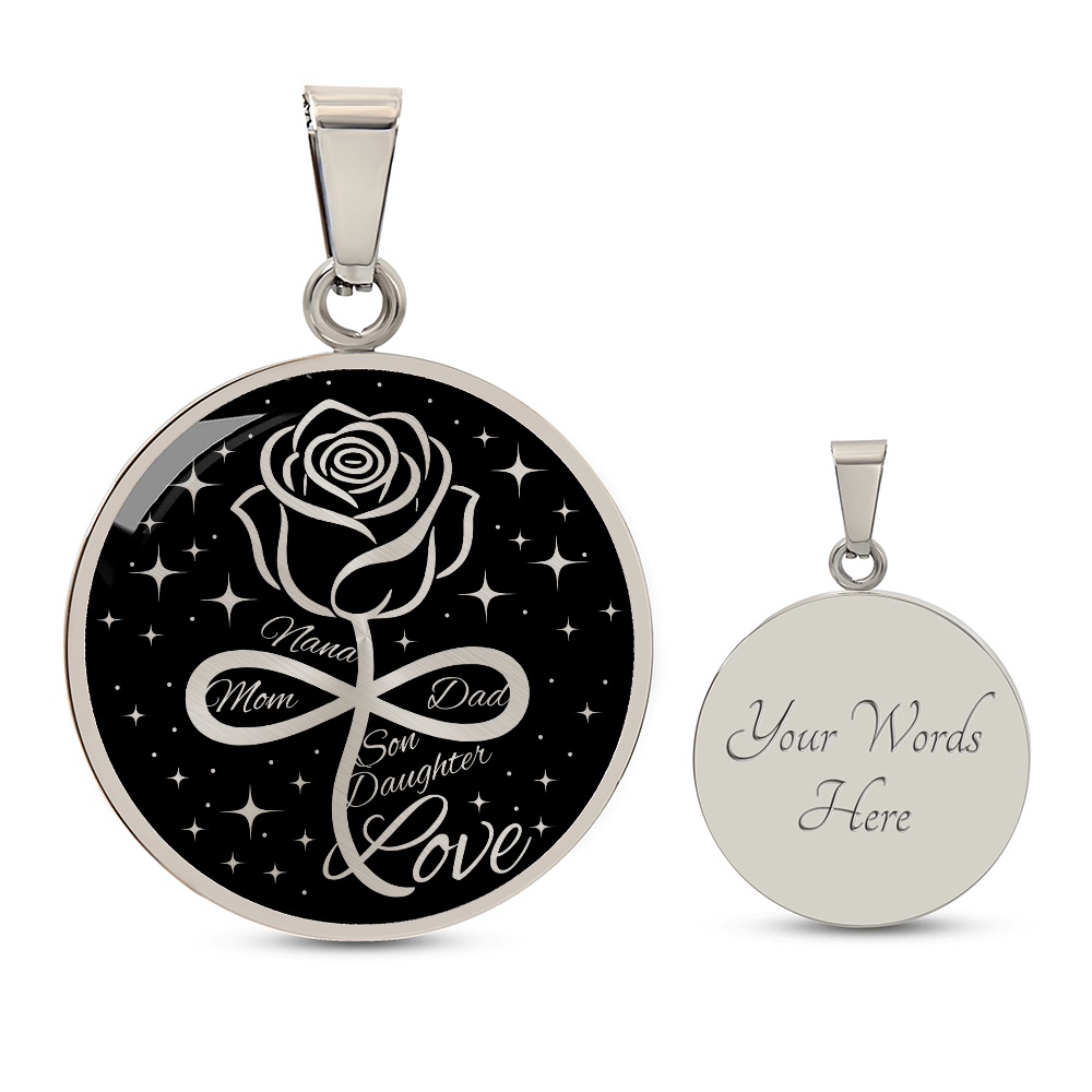 Family Infinity Rose Necklace