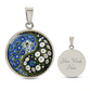 Morning Glory Yin Yang Necklace - September Birth Month Flower Pendant Jewelry