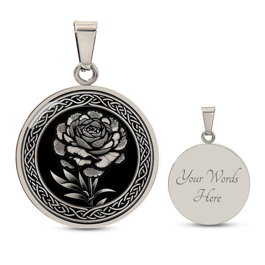 Celtic Carnation Birth Flower Necklace