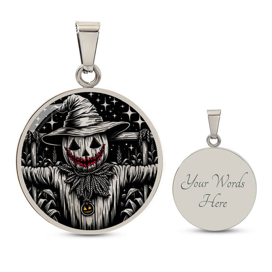 Scarecrow Necklace For Women & Men - Personalized Spooky Halloween Jewelry Gift For Her or Him - Gold and Silver Scarecrow Pendant Necklace