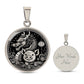 An Elegant silver pendant featuring a Year of the Pig and Year of The Dragon Necklace in silver and black. This jewelry offers personalization with an engraving option for a name.