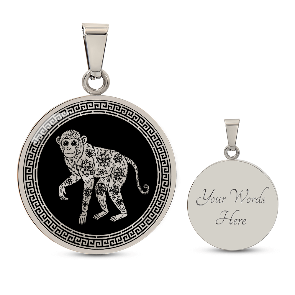 Monkey Necklace Chinese Zodiac Animal Pendant Jewelry