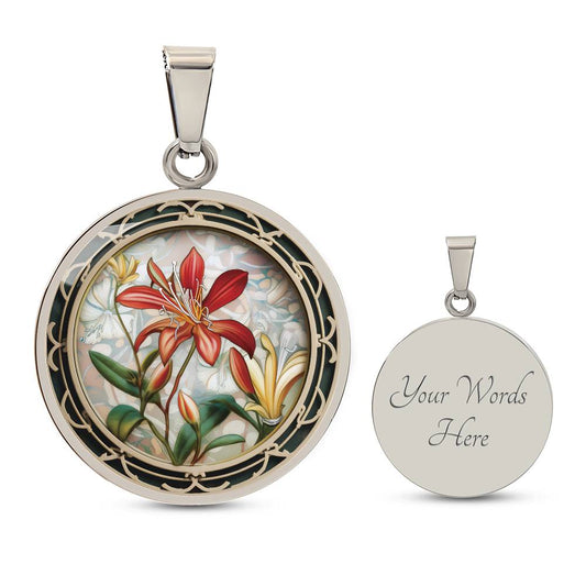 Honeysuckle Birth Flower Necklace