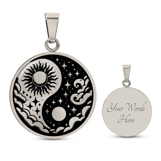 Sun and Moon Necklace, Yin Yang Jewelry