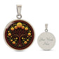 an elegant silver pendant Marigold Celtic Tree of Life Necklace. The Colors are yellow, green, brown and black. This jewelry offers personalization with an engraving option for a name.