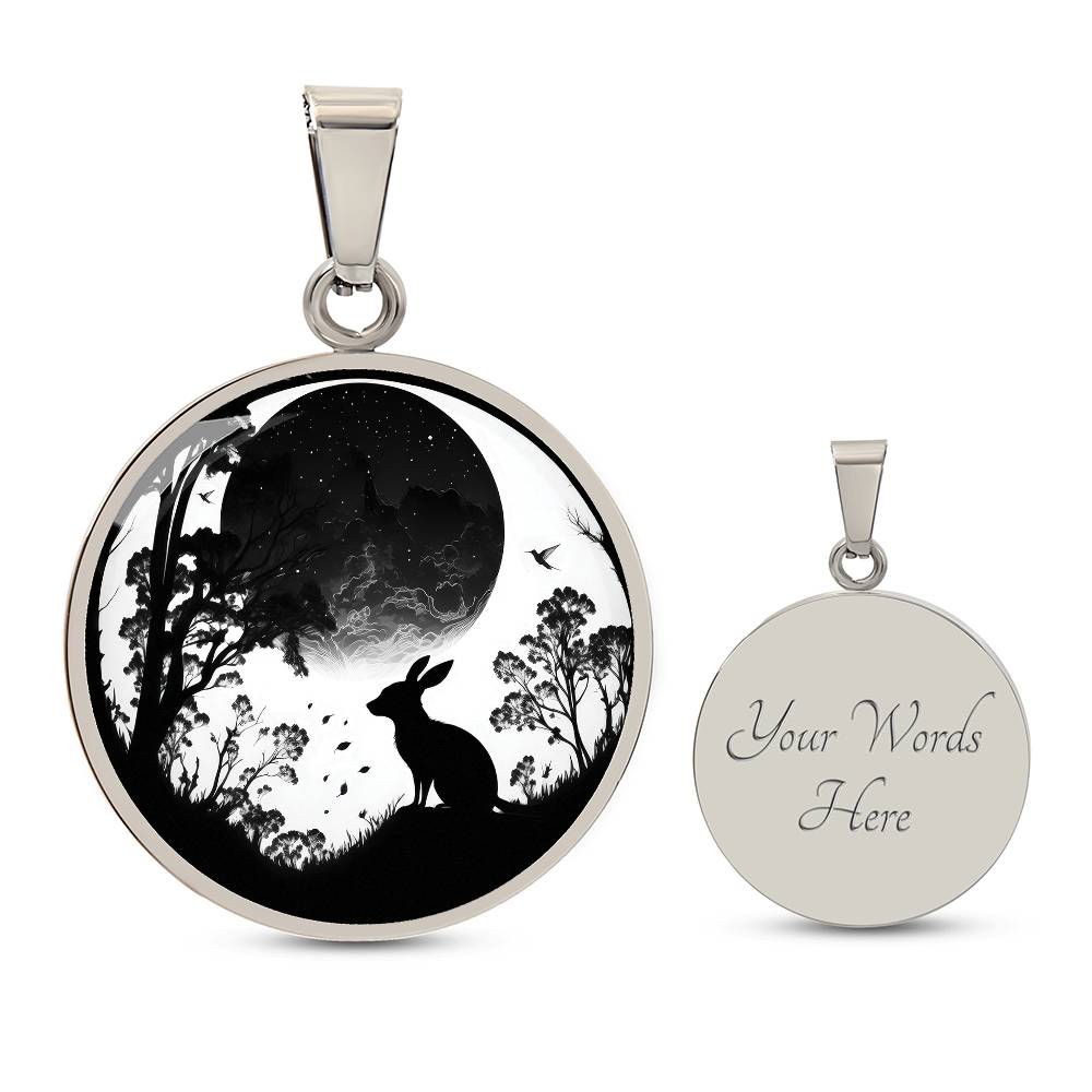 Moon and Rabbit Necklace