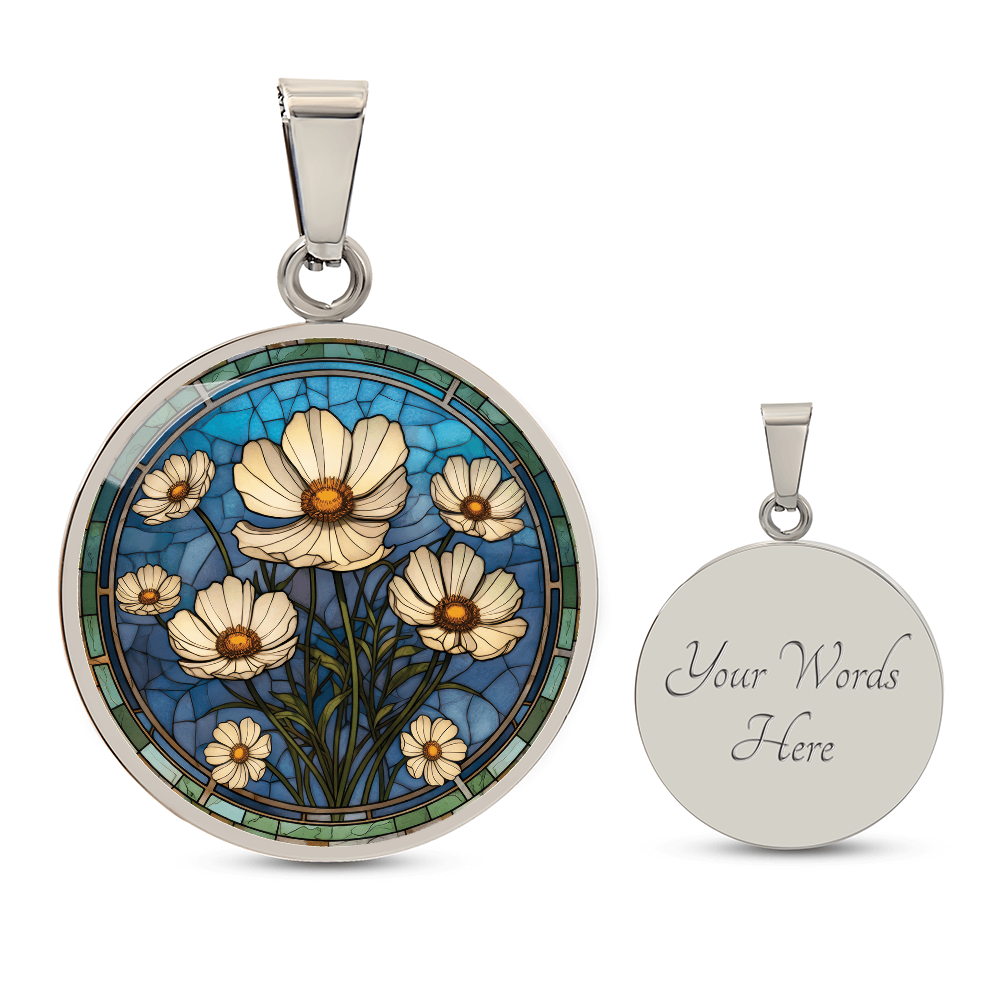Cosmos Pendant Necklace - October Birth Flower Jewelry