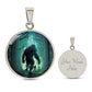 an Elegant silver pendant Bigfoot Necklace. Colors are Green, Brown, Black, Blue and White. This jewelry offers personalization with an engraving option for a name.