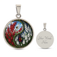 Larkspur Yin Yang Necklace - July Birth Month Flower Pendant Jewelry