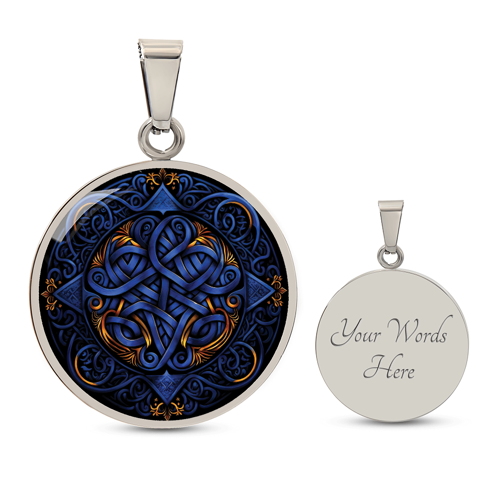 Blue Celtic Knot Necklace - Romantic Pendant Jewelry
