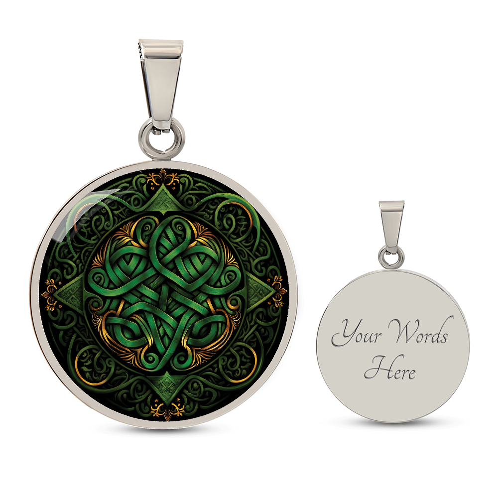 Green Celtic Knot Necklace - Romantic Pendant Jewelry