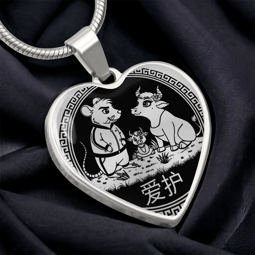 Rat & Ox Family Pendant Necklace
