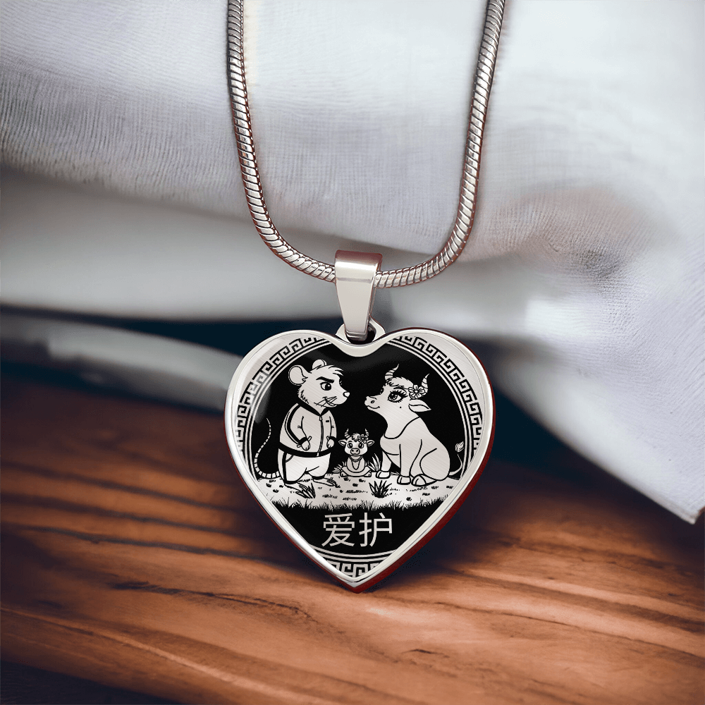 Rat & Ox Family Pendant Necklace