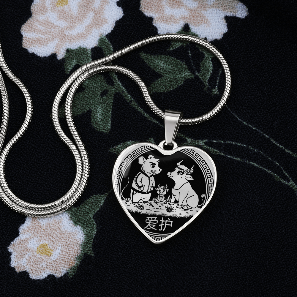 Rat & Ox Family Pendant Necklace