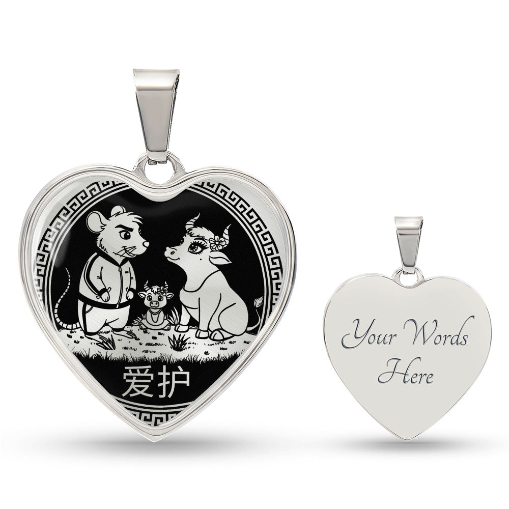 Rat & Ox Family Pendant Necklace