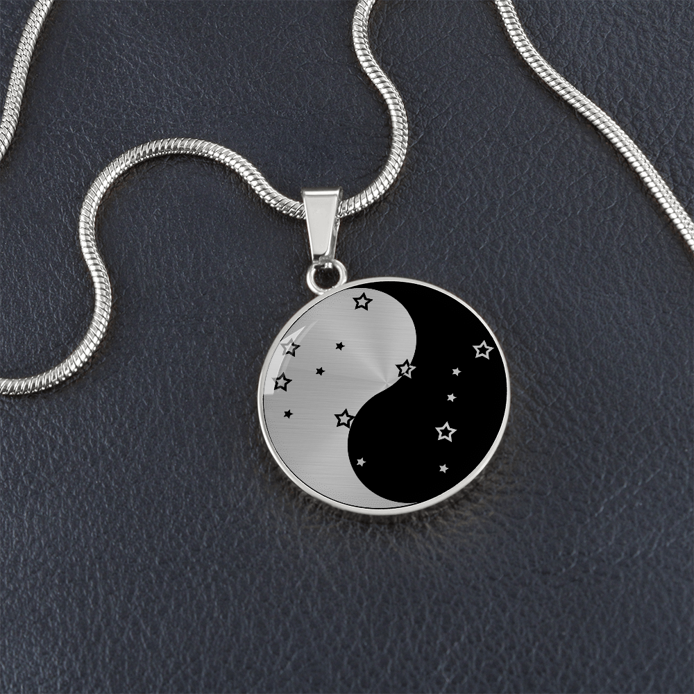 Gemini Yin Yang Pendant Necklace - Zodiac Constellation Jewelry