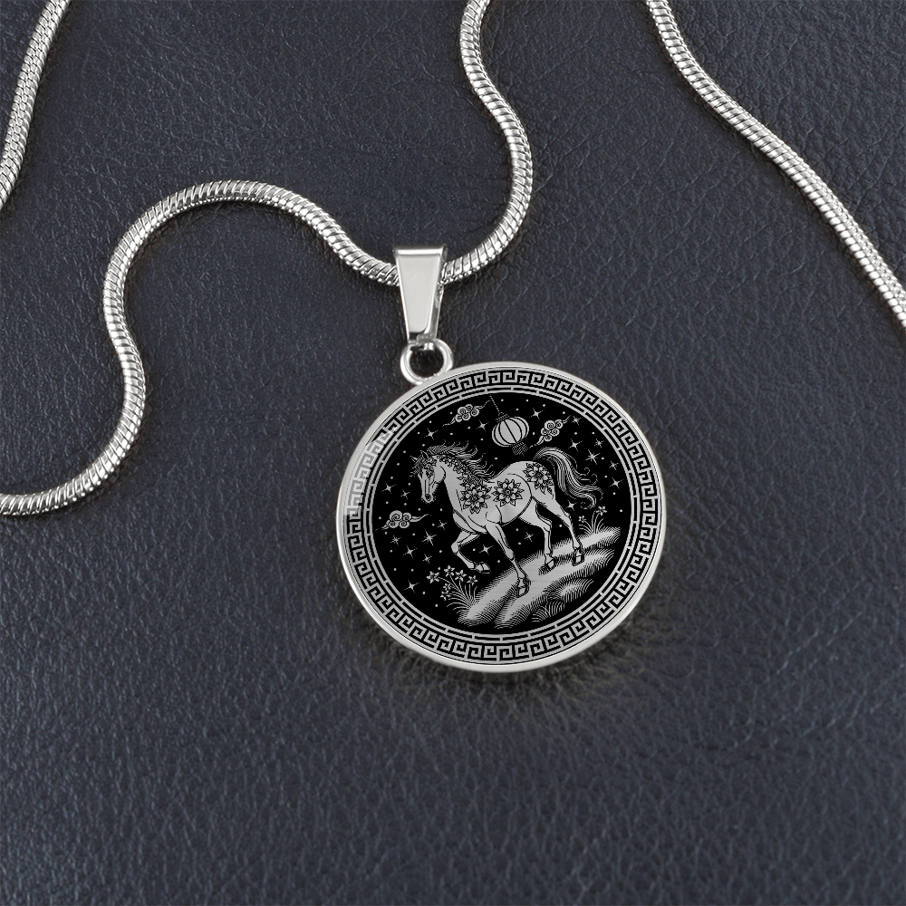 Horse Necklace Chinese Zodiac Pendant Jewelry