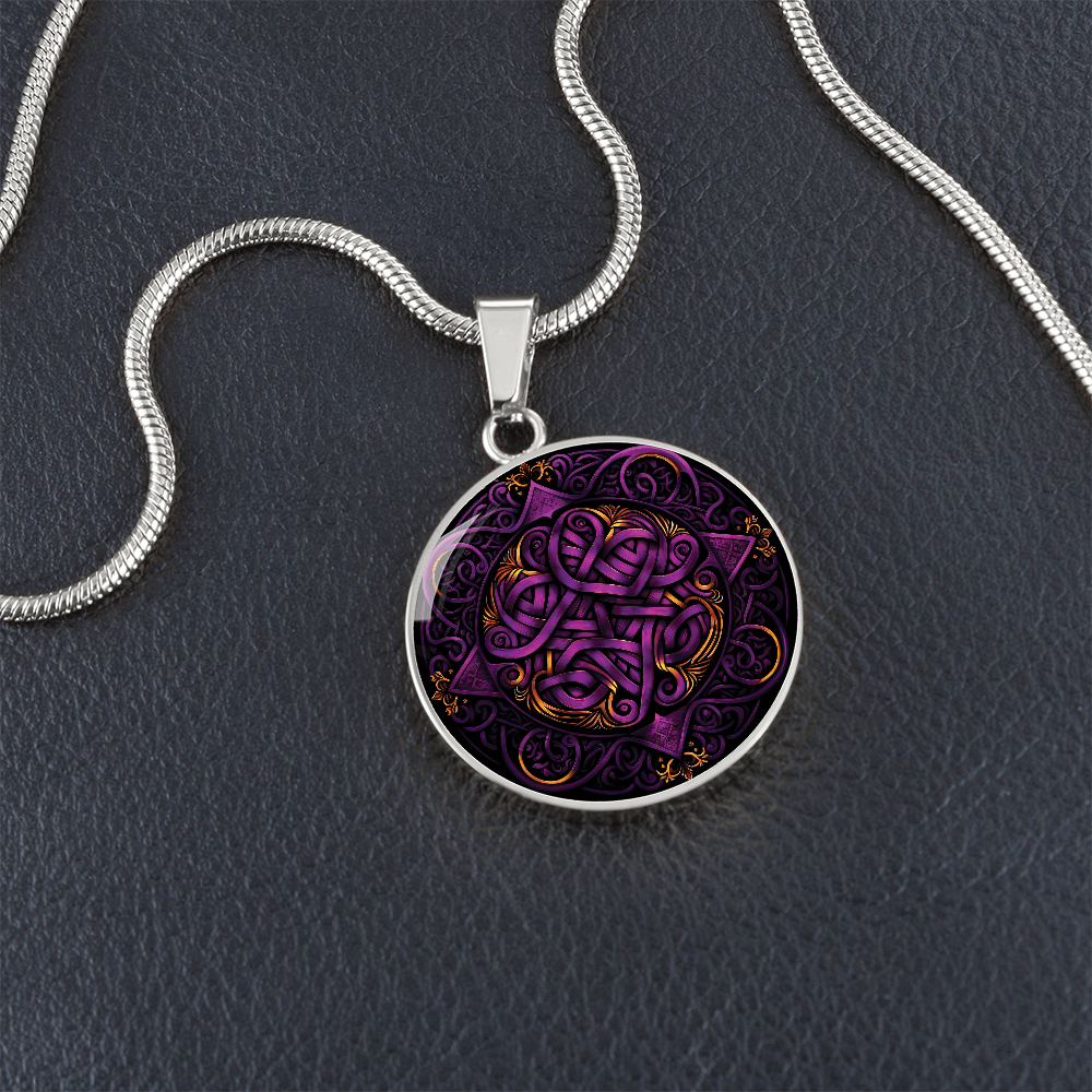 Purple Celtic Knot Necklace - Romantic Pendant Jewelry