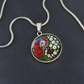 Gladiolus Yin Yang Necklace - August Birth Month Flower Pendant Jewelry