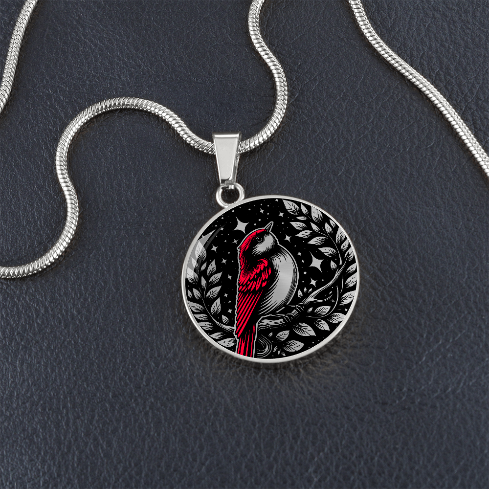 Red Bird Necklace - Wildlife Pendant Jewelry