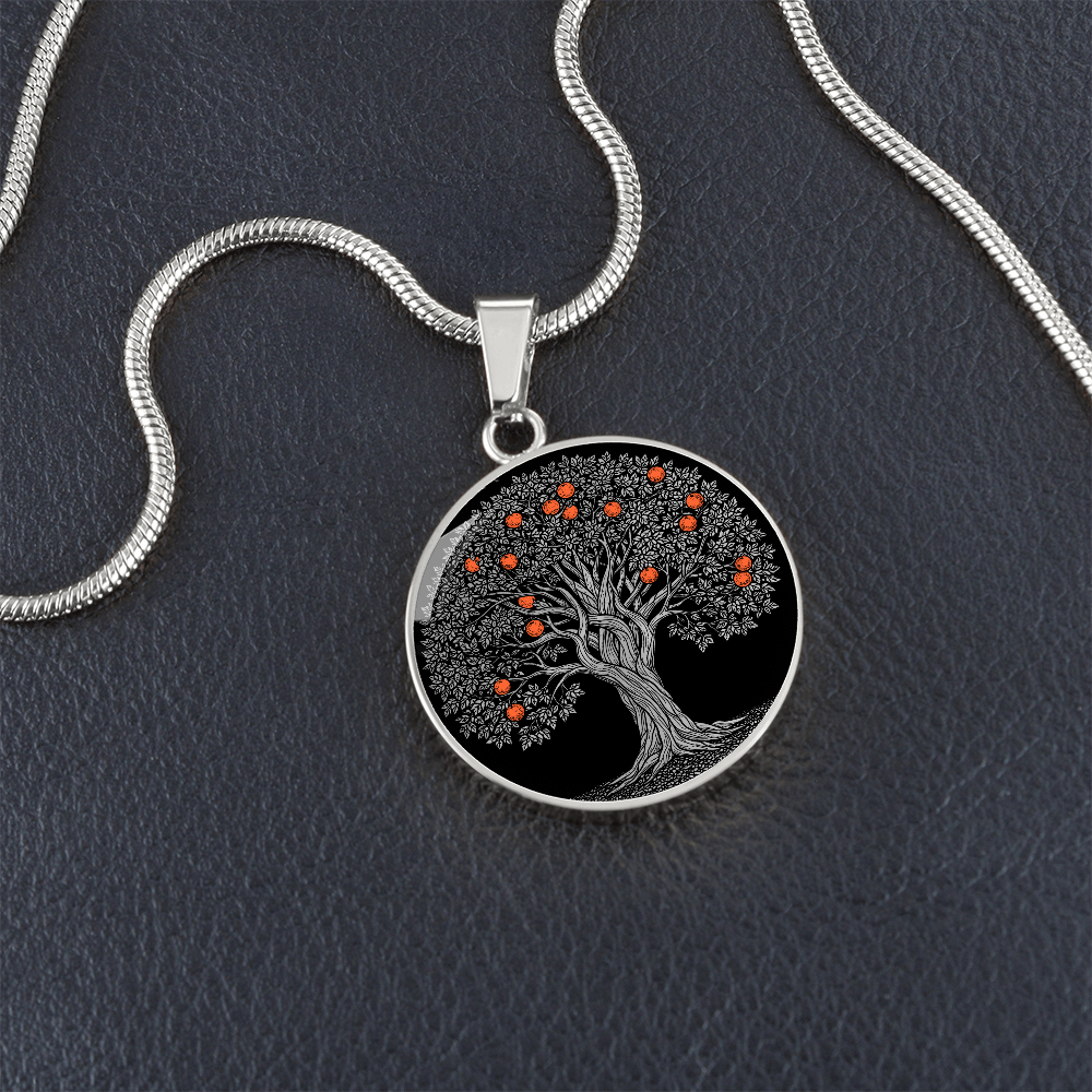 Orange Tree Necklace - Symbolic Charm Pendant Jewelry