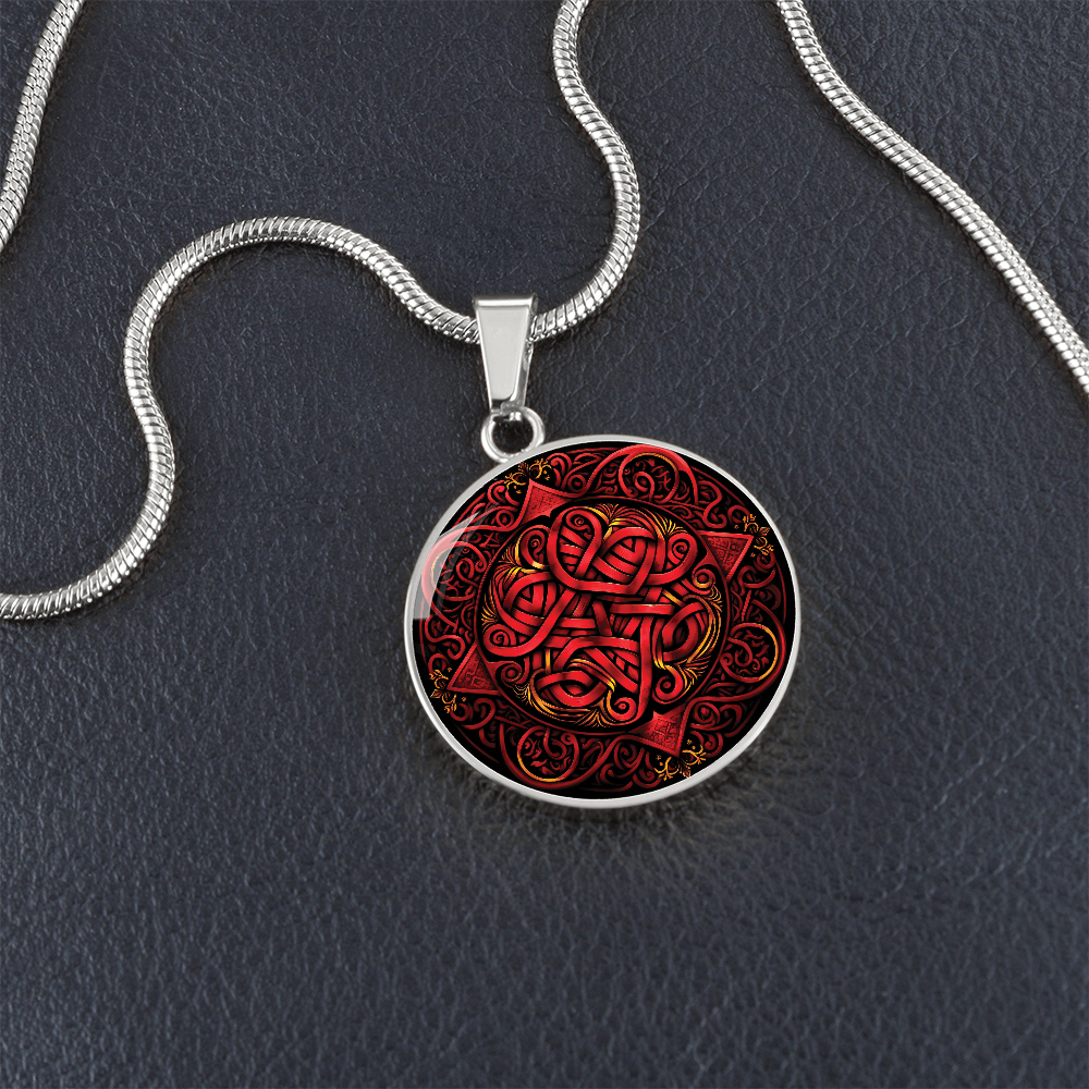 Red Celtic Knot Necklace - Romantic Pendant Jewelry