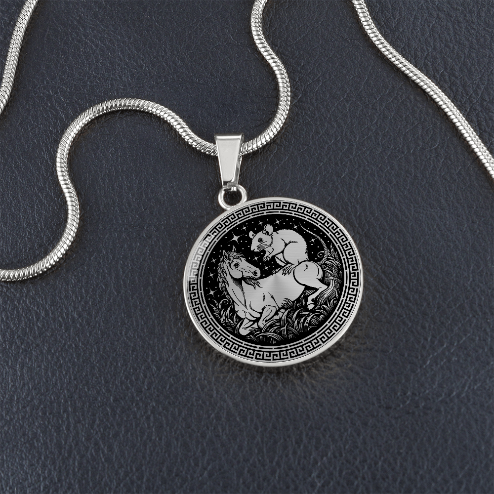 Rat and Horse Necklace - Couples Chinese Zodiac Animal Pendant Jewelry