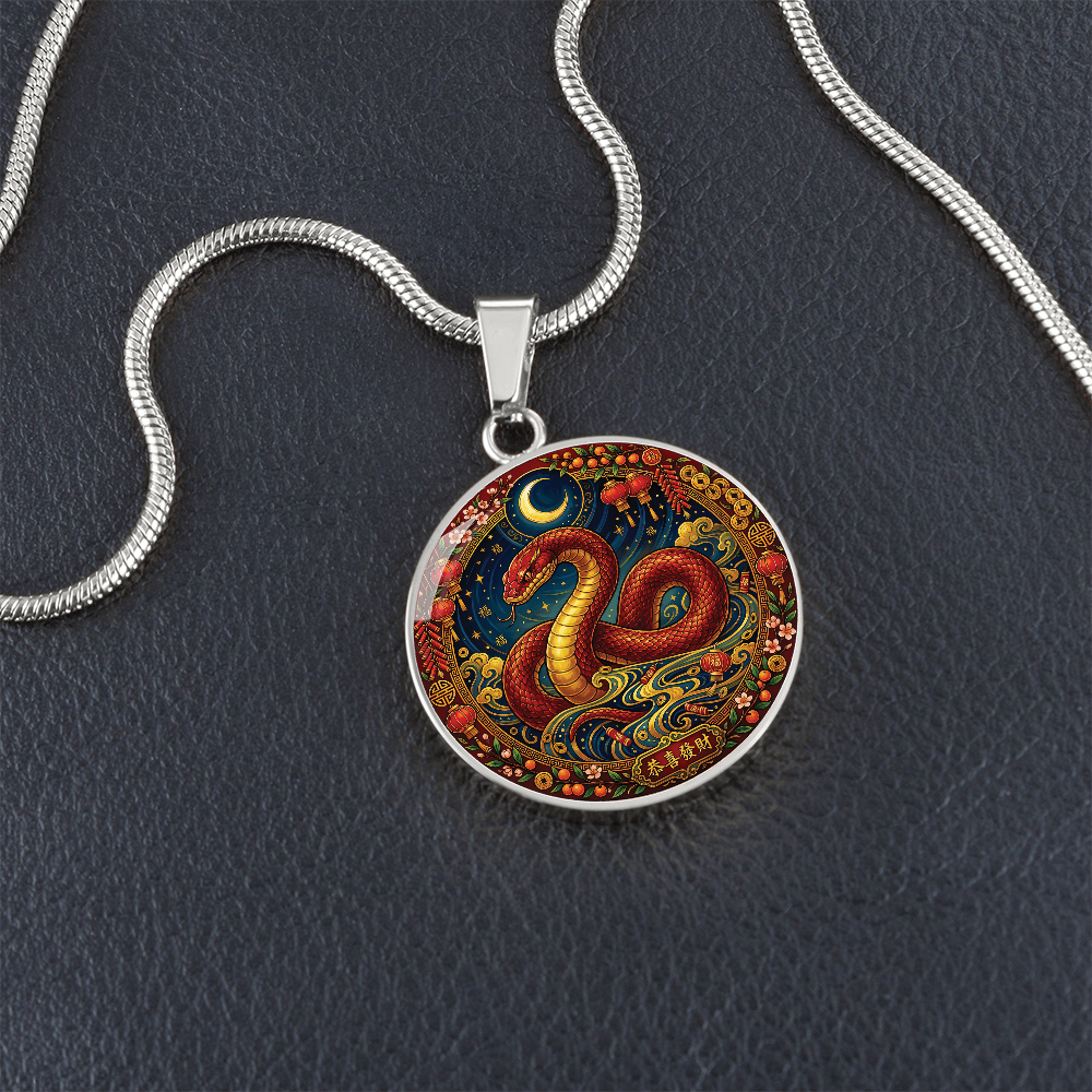 Year of The Snake Necklace - Chinese Zodiac Animal Charm Pendant Jewelry