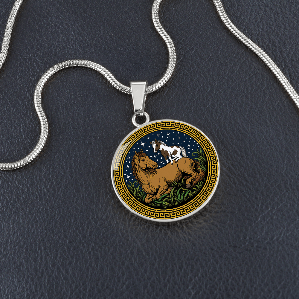 Horse and Horse Necklace - Couples Chinese Zodiac Animal Pendant Jewelry