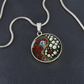 Carnation Yin Yang Necklace - January Birth Month Flower Pendant Jewelry