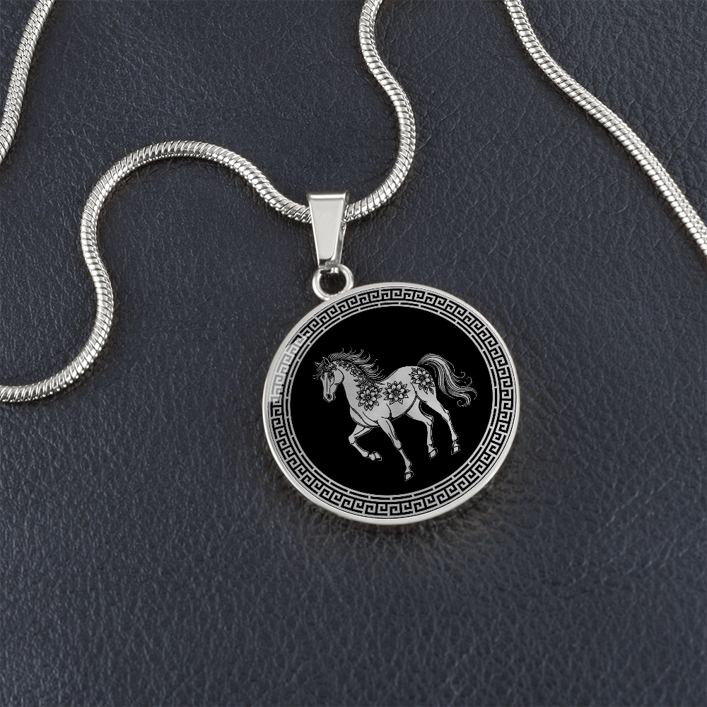 Horse Necklace Chinese Zodiac Animal Pendant Jewelry