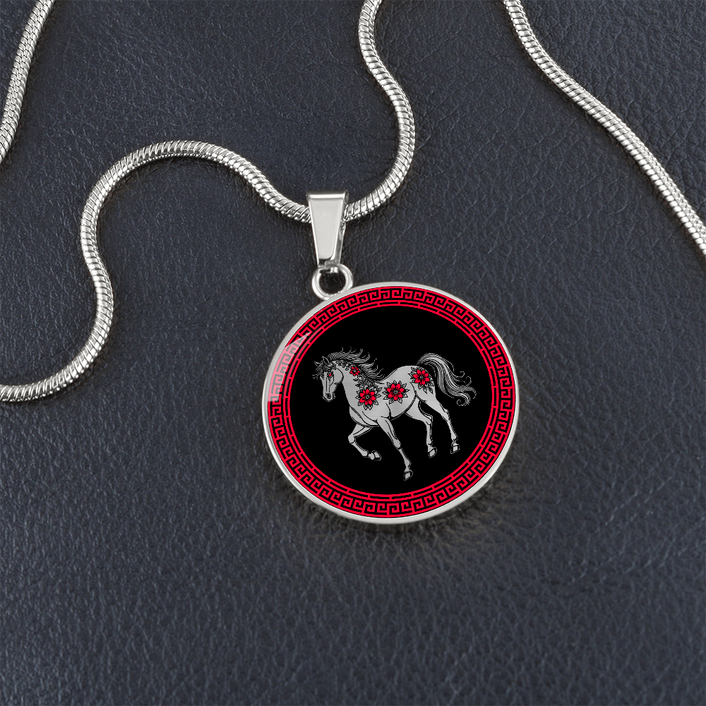 Horse Necklace Chinese Zodiac Pendant Jewelry