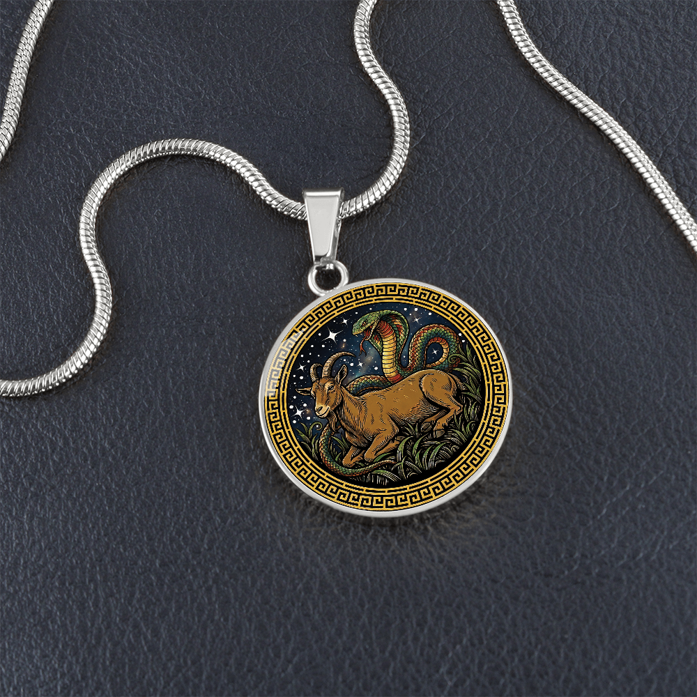 Snake & Goat Necklace - Couples Chinese Zodiac Animal Pendant Jewelry