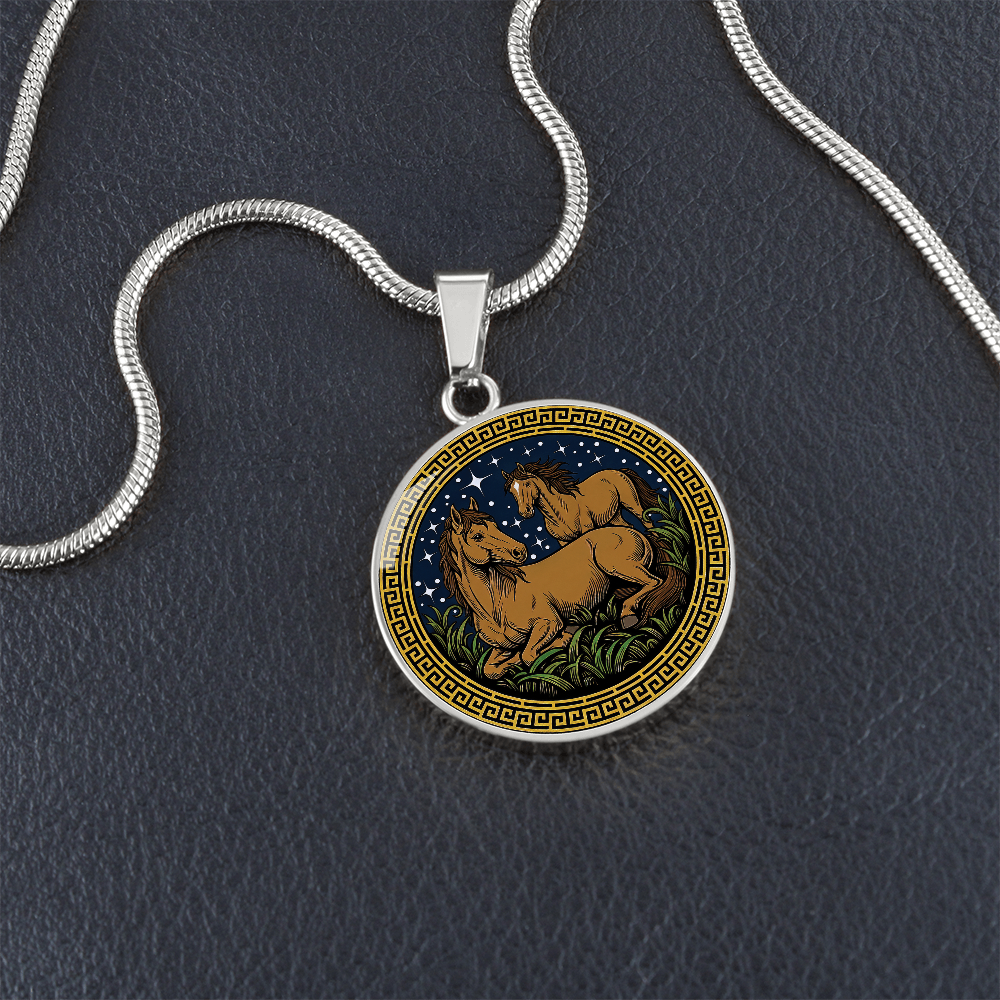 Horse and Horse Necklace - Couples Chinese Zodiac Animal Pendant Jewelry