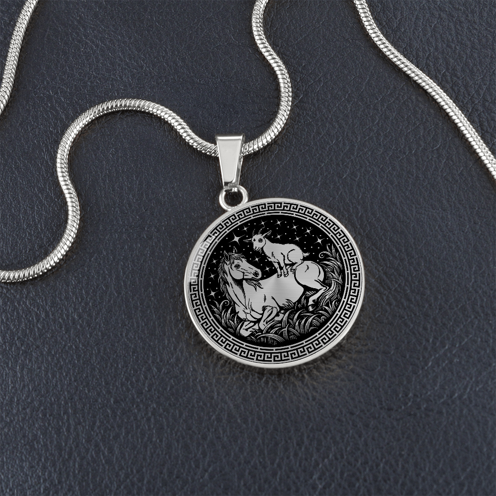 Goat and Horse Necklace - Couples Chinese Zodiac Animal Pendant Jewelry