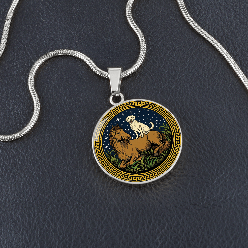 Dog and Horse Necklace - Couples Chinese Zodiac Animal Pendant Jewelry