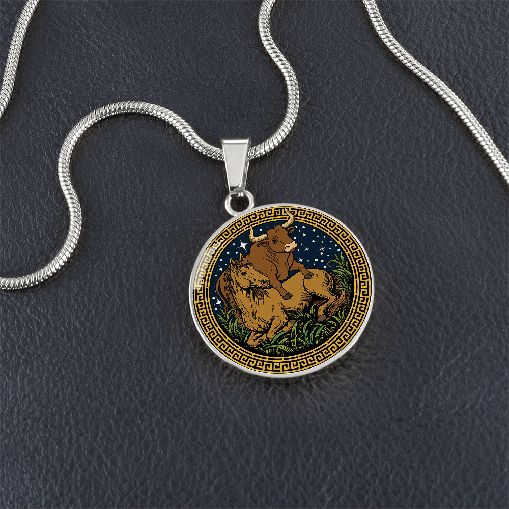 Ox and Horse Necklace - Couples Chinese Zodiac Animal Pendant Jewelry