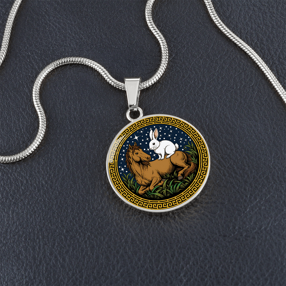 Rabbit and Horse Necklace - Couples Chinese Zodiac Animal Pendant Jewelry