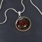Red Rose Necklace - June Birth Flower Pendant Jewelry